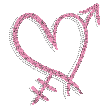 Heart Glitter n Sequins Hotfix Transfer Design